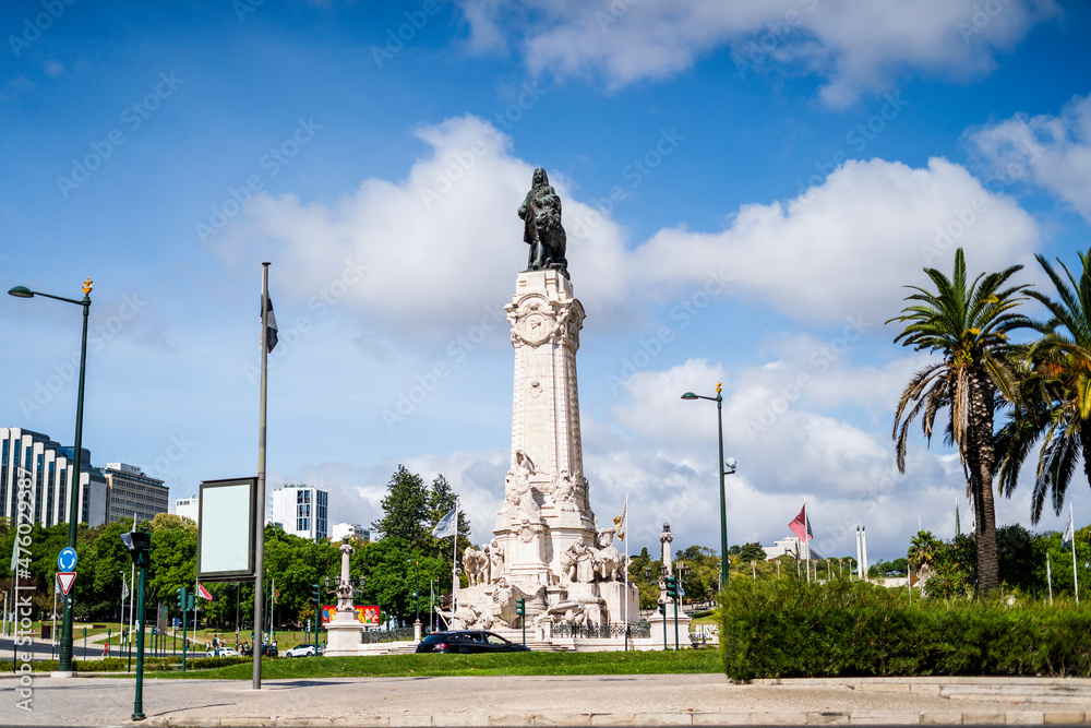 Marquis of Pombal statue in downtown Lisbon, Portugal