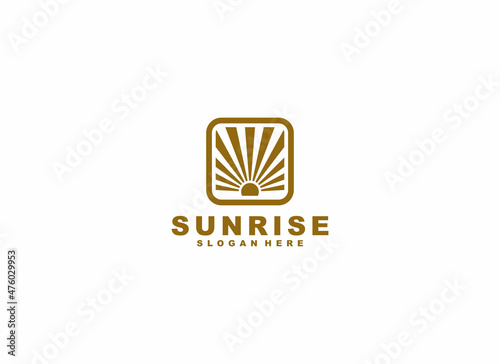 sunrise logo template vector in white background