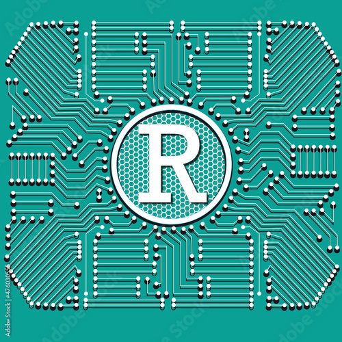 Platine R grün