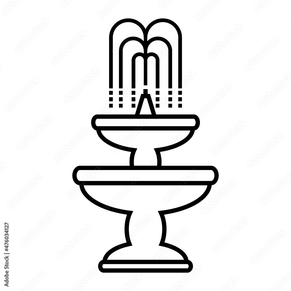 Fountain line icon, vector logo isolated on white background Fountain line icon, vector logo isolated on white background