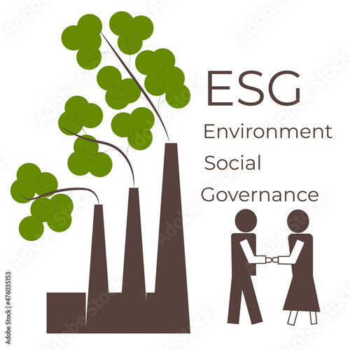 ESG concept of environmental, social and governance; sustainable development. 