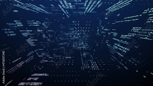 Matrix style background effect with crypto miner hex dump overlay