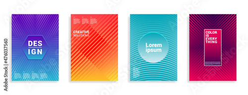 Minimal covers design. Colorful gradients. Halftone corners. Modern background design. Set of future covers. Eps10 vector. Halftone lines.