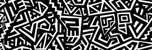 Unique Geometric Vector Seamless Pattern made in ethnic style. Aztec textile print. African traditional design. Creative boho pattern. Perfect for site backgrounds, wrapping paper and fabric design.