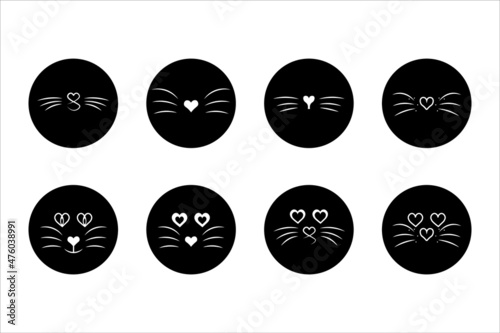 cat nose and muzzle icon illustration vector