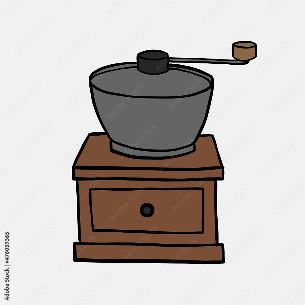 doodle freehand sketch drawing of coffee bean grinder. doodle freehand sketch drawing of coffee bean grinder.