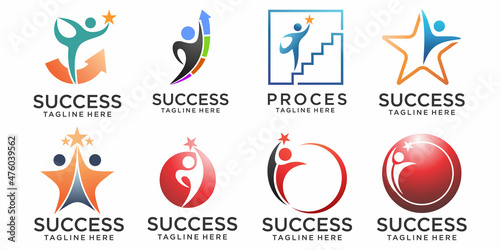 success people care logo and symbols template