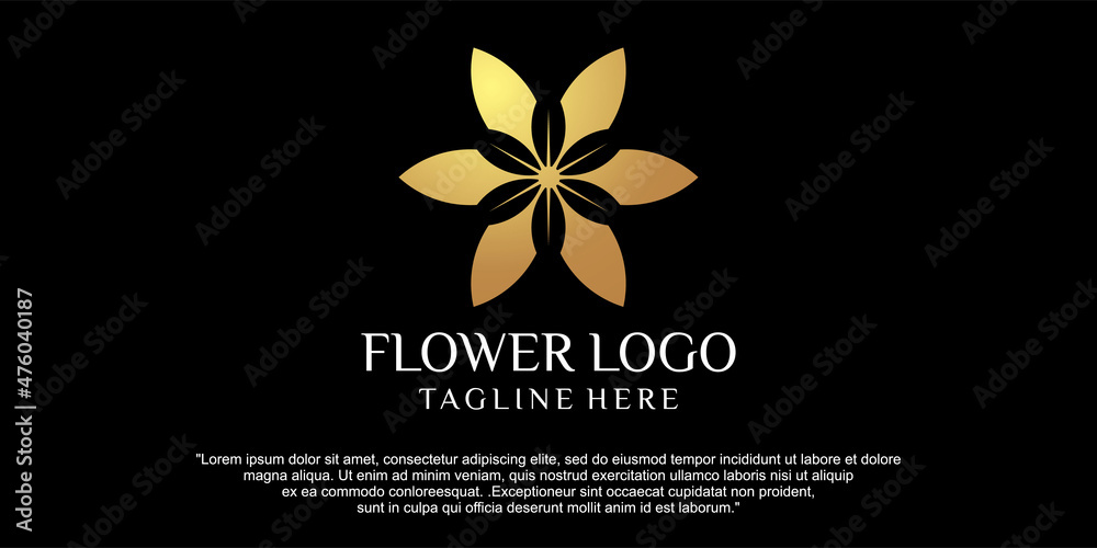 Luxury flower vector logotype. vector universal leaf floral logo