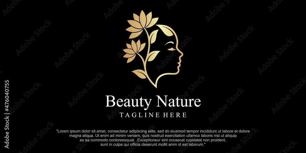 beauty women nature logo design vector