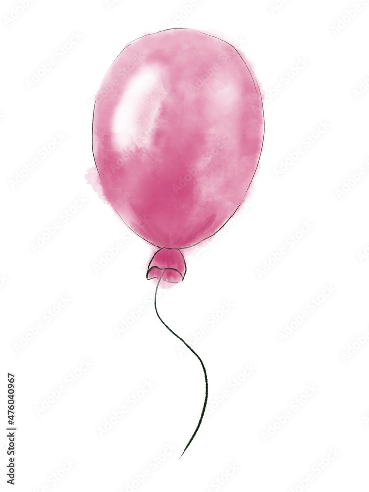 Pink balloon air celebration design. Isolated on white background Pink balloon air celebration design. Isolated on white background