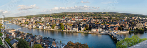 Foto Panoramic Namur city view with Meuse river from the Citadel