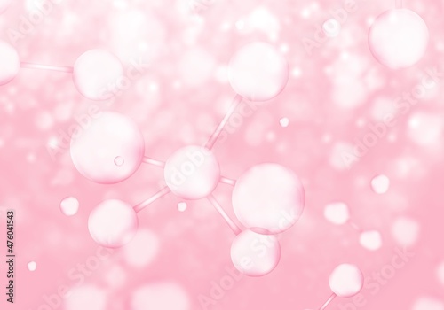 Colored molecule or chromosome on background for cosmetics products