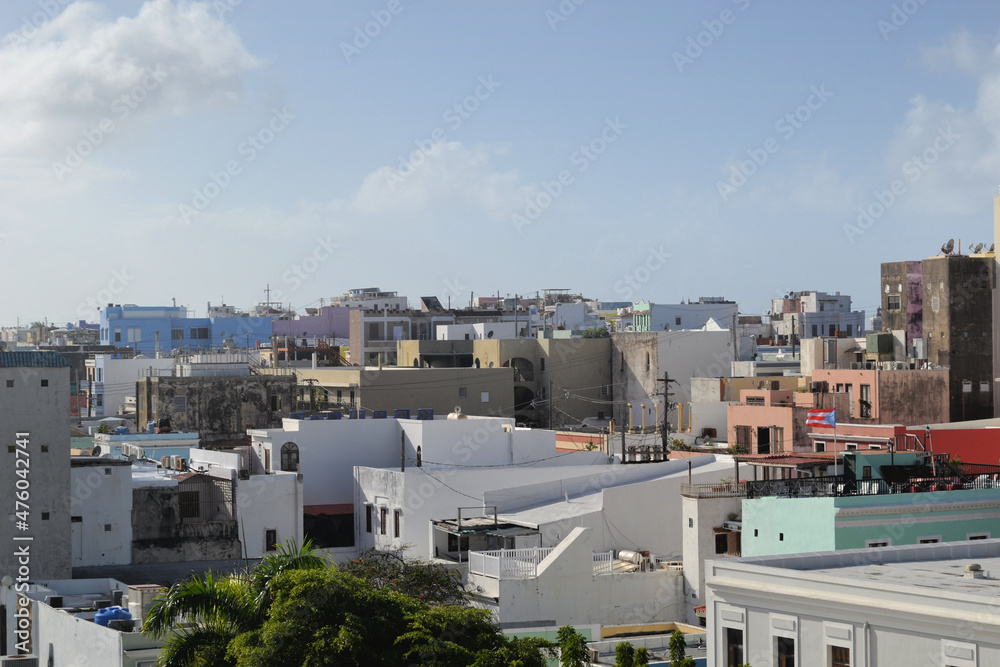 The roof view of San Juan, Puerto Rico