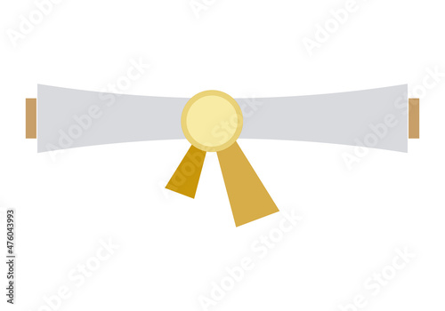 Diploma con sello dorado de titulado universitario. 