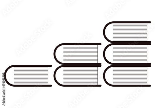 Gráfico ascendentes de libros apilados. 