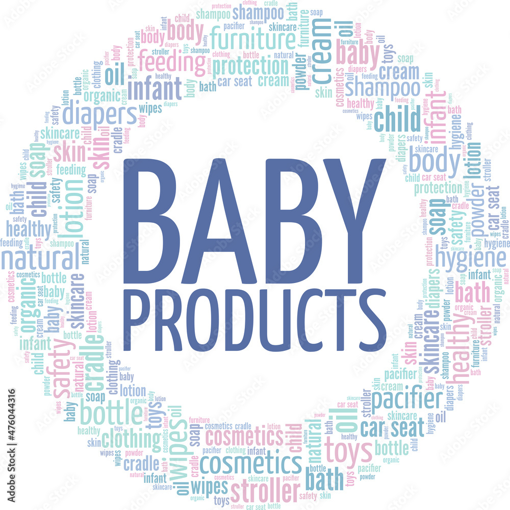 Baby Products conceptual vector illustration word cloud isolated on white background.