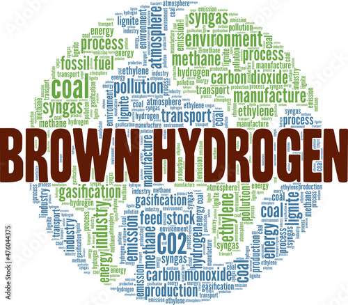 Brown Hydrogen conceptual vector illustration word cloud isolated on white background.