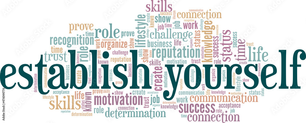 Establish Yourself conceptual vector illustration word cloud isolated on white background.