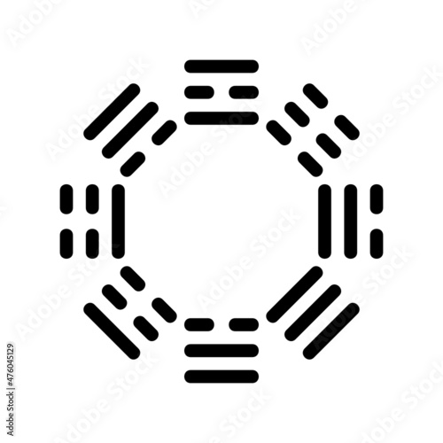 Iching icon isolated on white background