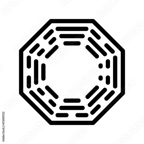 Iching icon isolated on white background