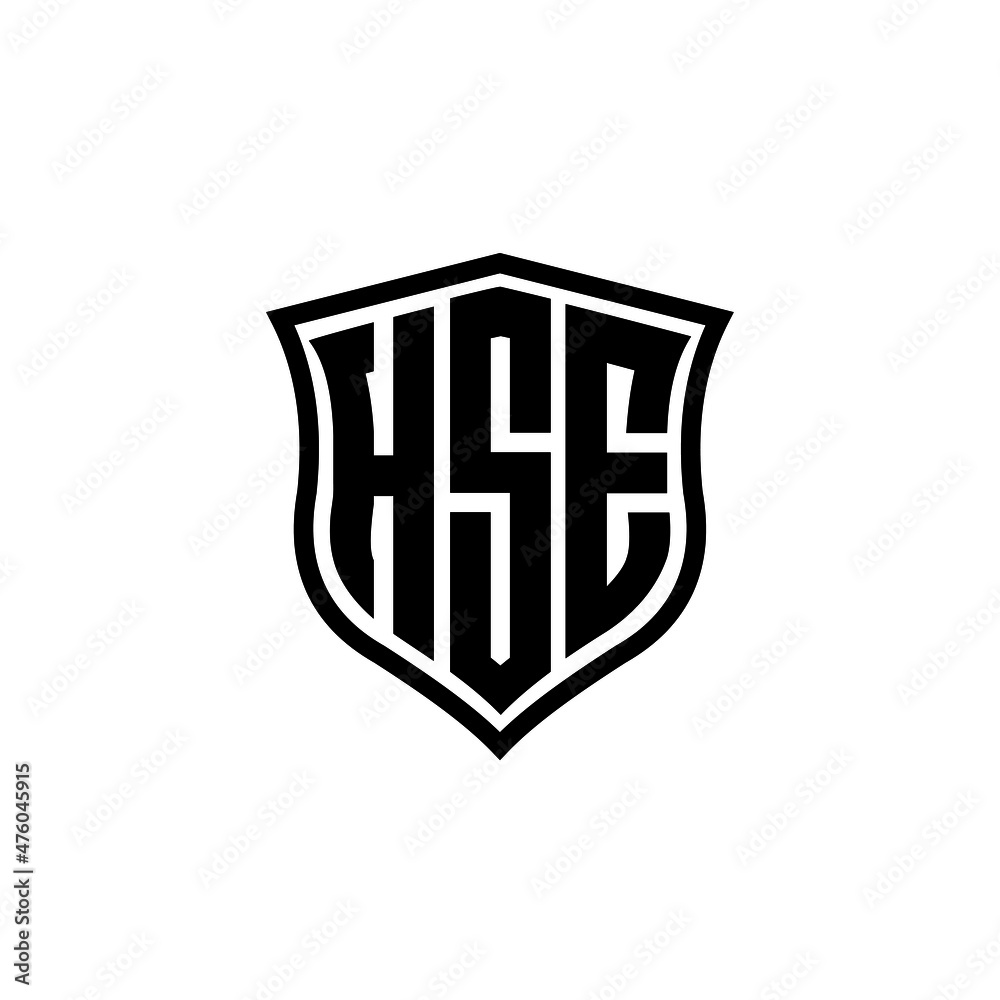 HSE letter logo design with white background in illustrator, vector