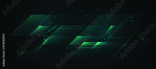 technology background and network and green light abstract digital background