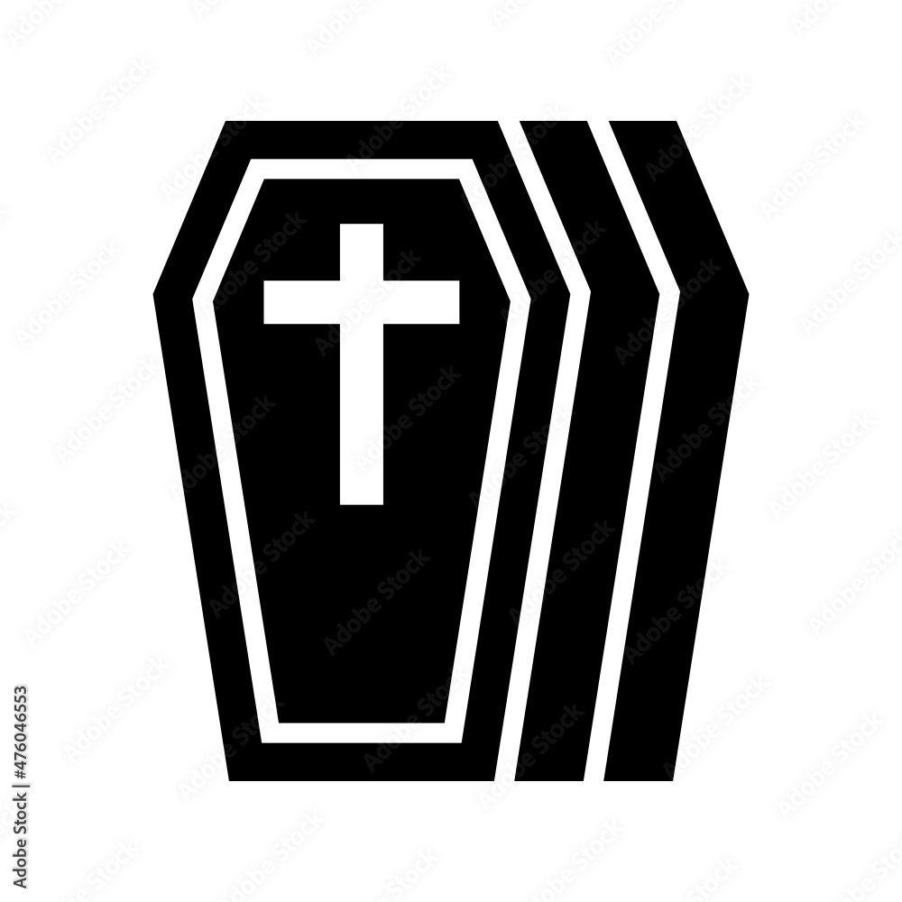 Obraz premium Coffin icon isolated on white background