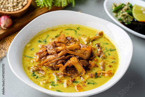 Soto Ayam kampung or Soto Medan is Traditional chicken soup from Medan, North Sumatra.Soto is a traditional Indonesian soup mainly composed of broth, meat, fried patties and vegetables.