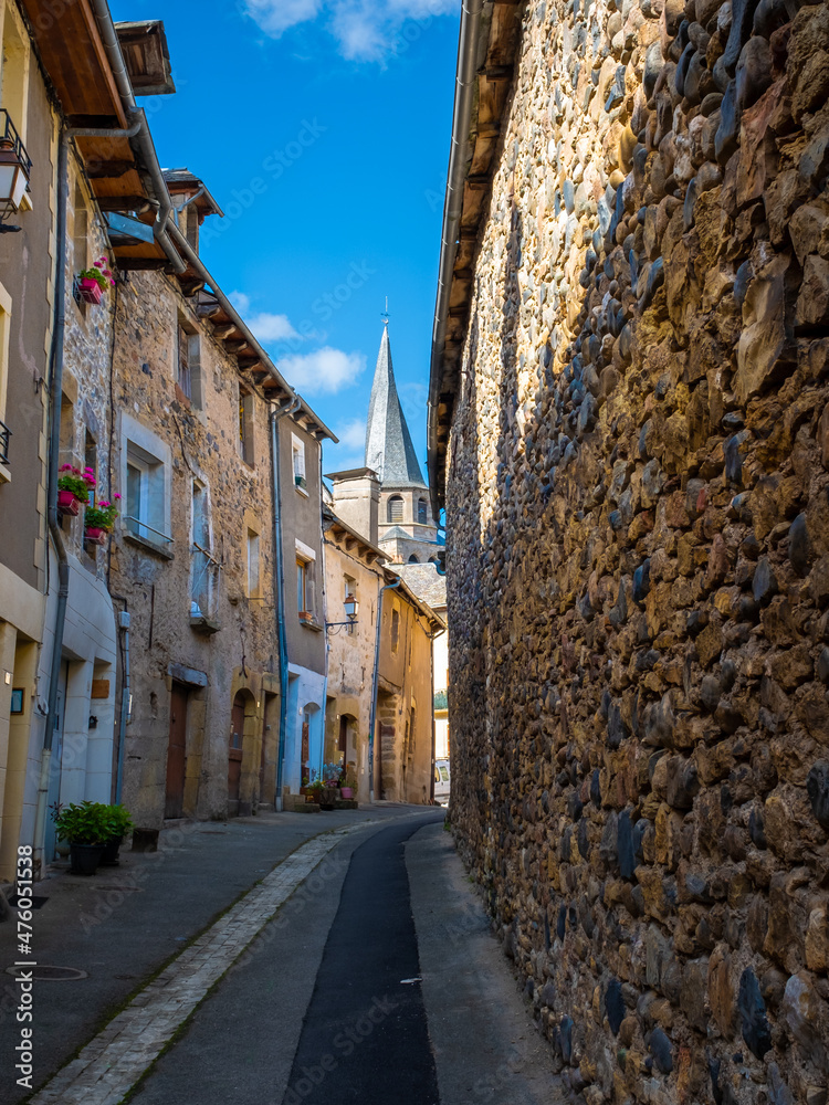 Winding street of an old town in Southwest France