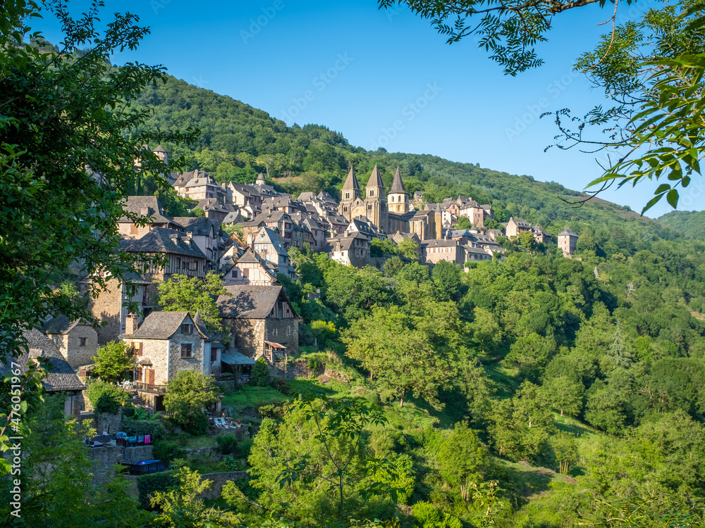 A general view of the french medieval town of Conques