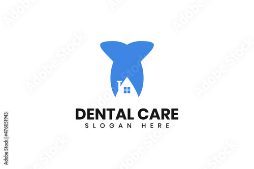 Tooth icon or dentist logo for dental clinic logo