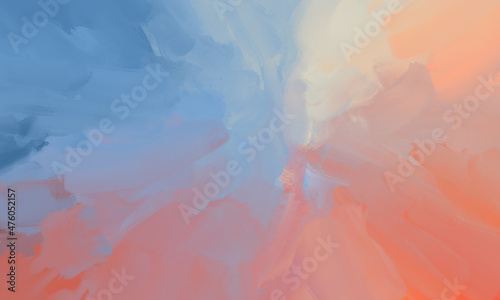 abstract watercolor paint in multiple colors. blue, pink, and beige. hand drawn brush painting artwork as liquid background texture illustration.