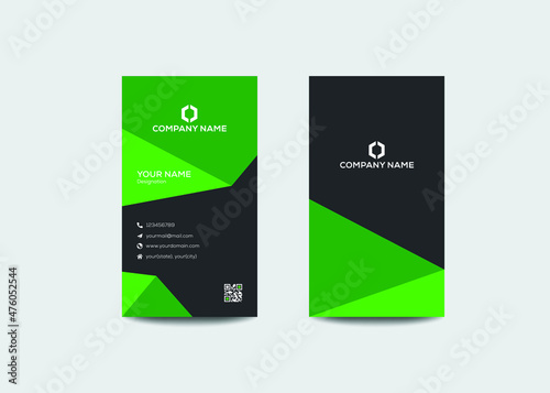 Vertical Creative and Clean Business Card Template, Business card mockup, Personal business card with company logo, Vertical business card print template.