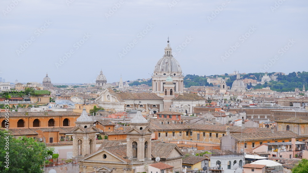 Panoramic view of historic center of Rome, Italy 