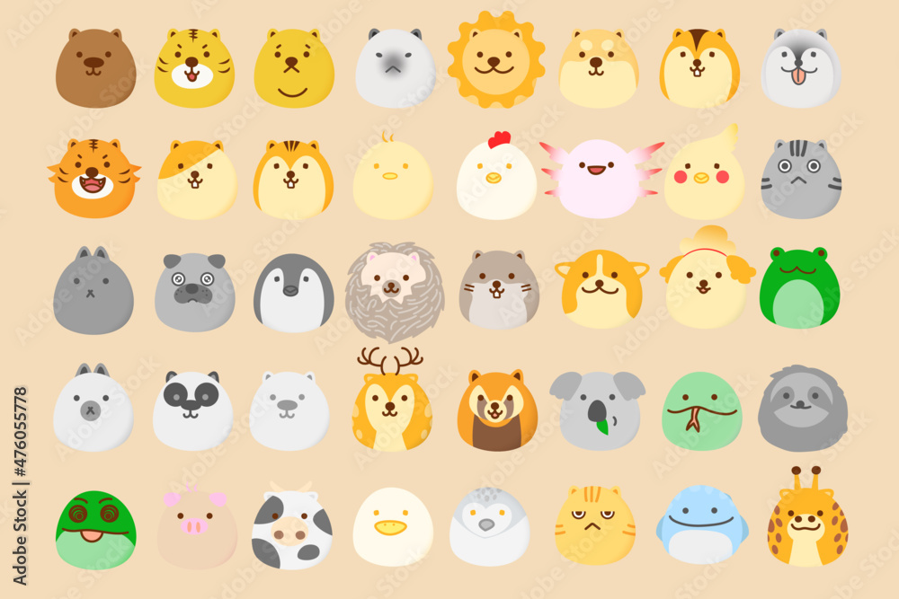 Cute colorful Animal ball Collection in vector Illustration