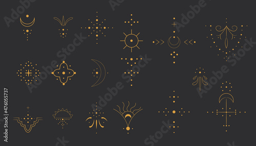 minimalism point symbols. to design an astrologer's blog or tarot cards