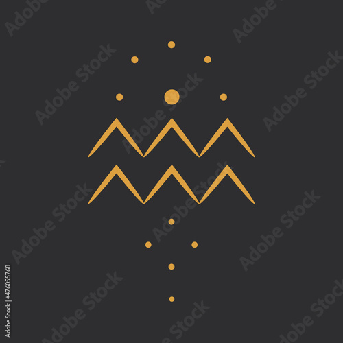 signs of the zodiac symbols. magic signs in the form of tattoo dots. ideal for astrologer blog or tarot cards