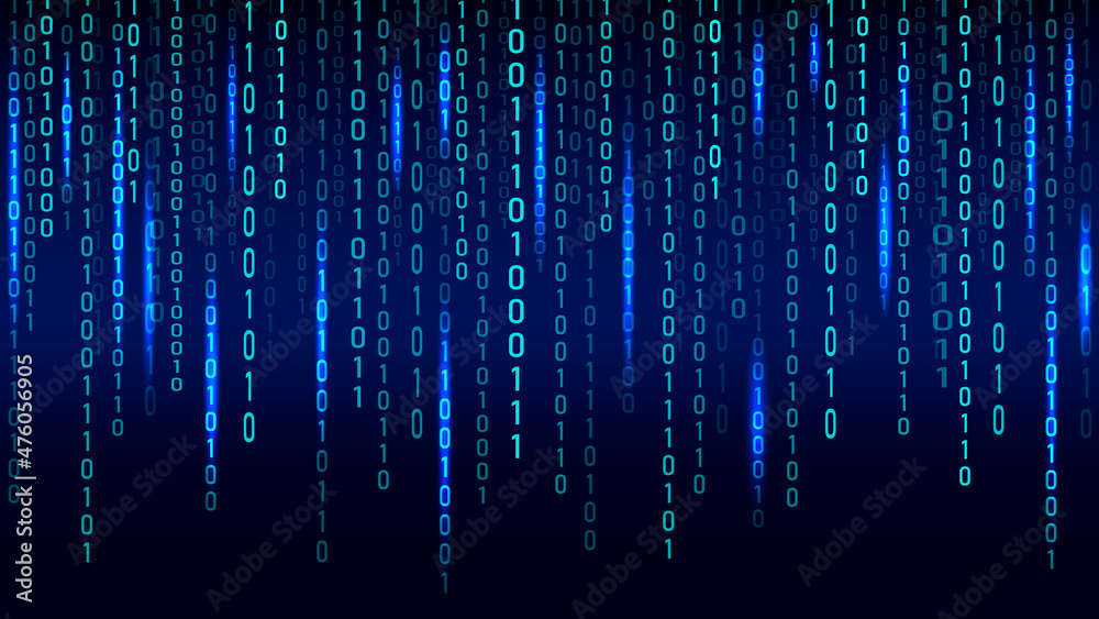 The code of the background matrix falling from the top. Vector particle pattern. Data transfer. The code of the background matrix falling from the top. Vector particle pattern. Data transfer.