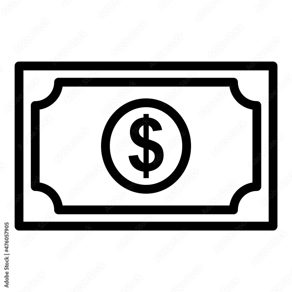 Dollar Banknotes Flat Icon Isolated On White Background Dollar Banknotes Flat Icon Isolated On White Background
