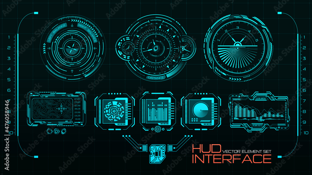 Vector tech background. Futuristic HUD style user interface. Modern