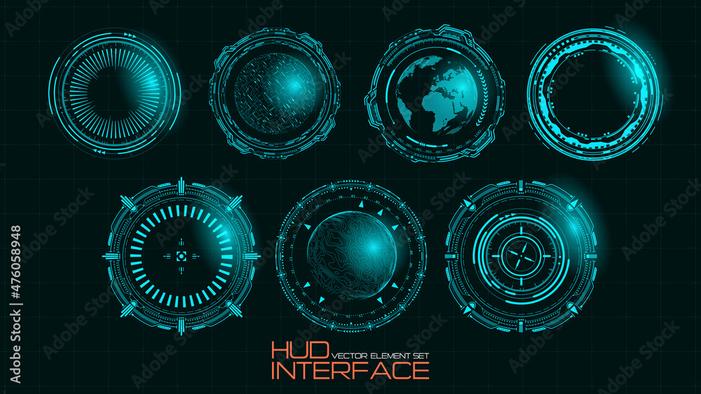 Vector tech background. Futuristic HUD style user interface. Modern