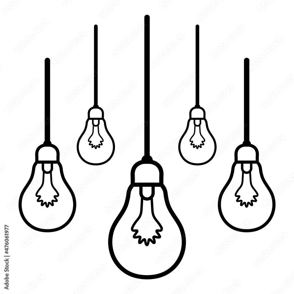 Naklejka premium Lightbulb Flat Icon Isolated On White Background