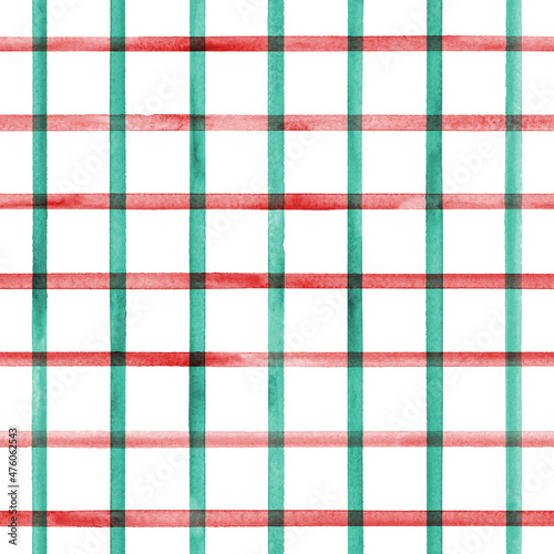 Watercolor stripe plaid sea...