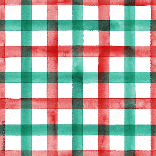 Watercolor stripe plaid sea...