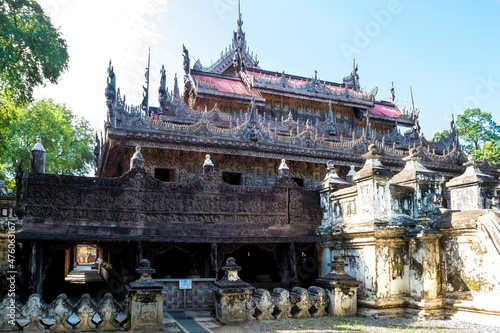 Mandalay, Myanmar - side view of Shwenandaw Monastery