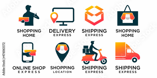 Collection of delivery logo templates