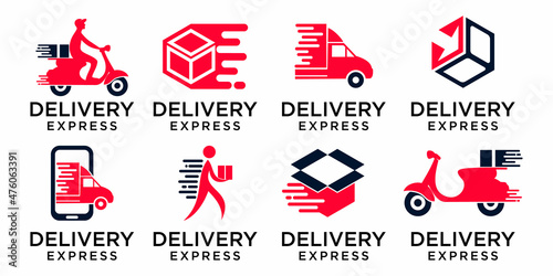 Collection of fast delivery logo templates
