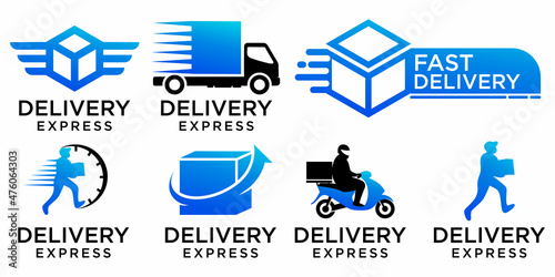 Collection of fast delivery logo design templates