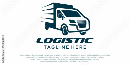 Creative truck logo design templates, logistics