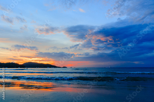 Hongkong changzhou island sunset beach golden view